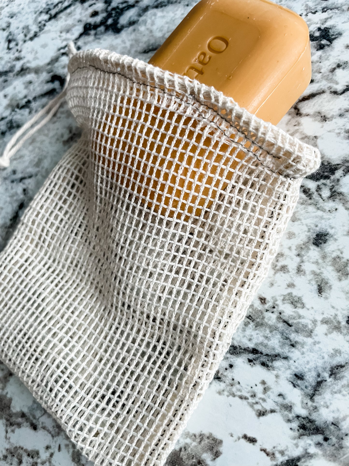 Organic Cotton Exfoliating Soap Saver Mesh Bag