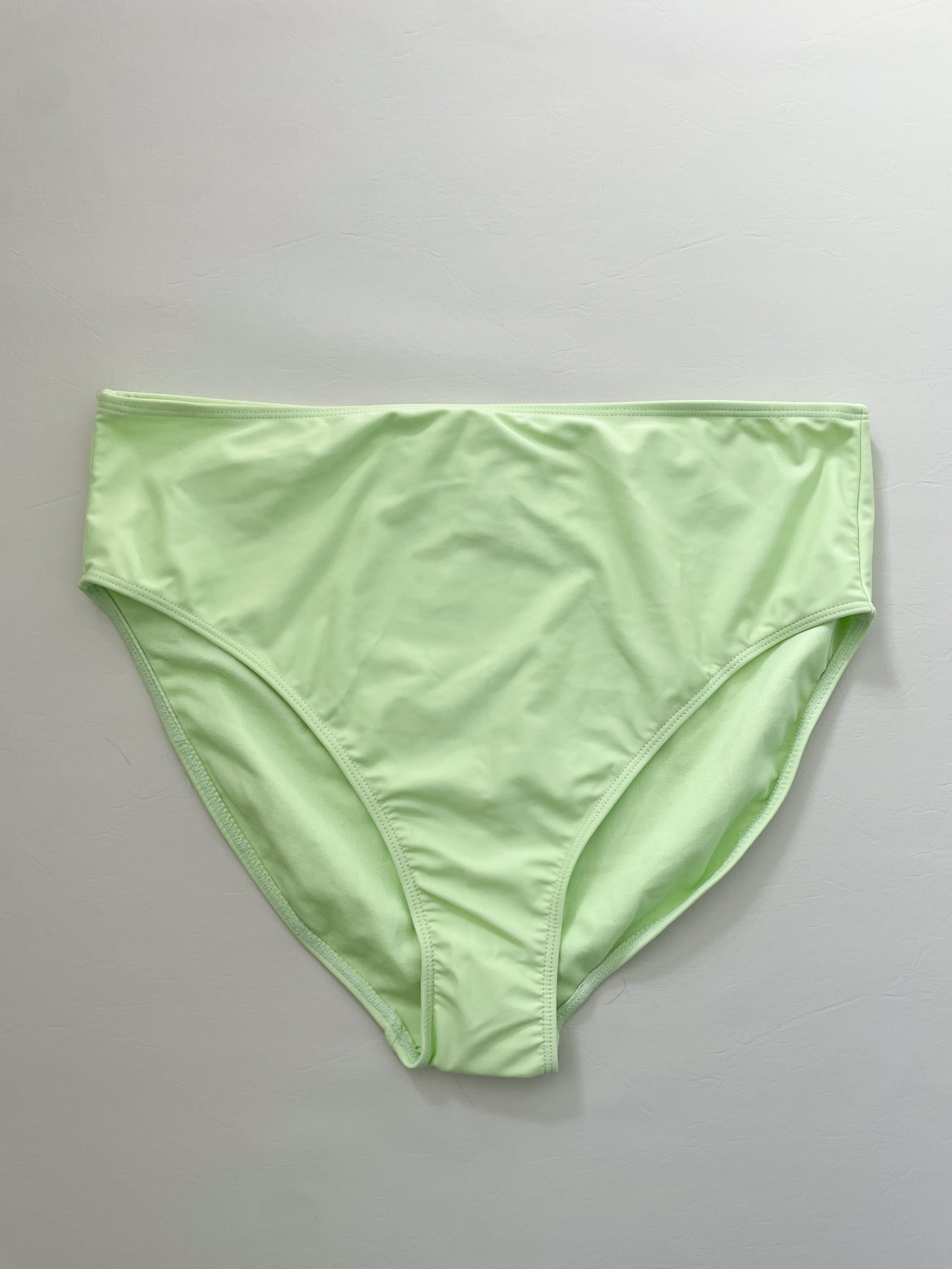 Island Soul Curve Citron Green High Waisted Bikini Bottoms NWOT