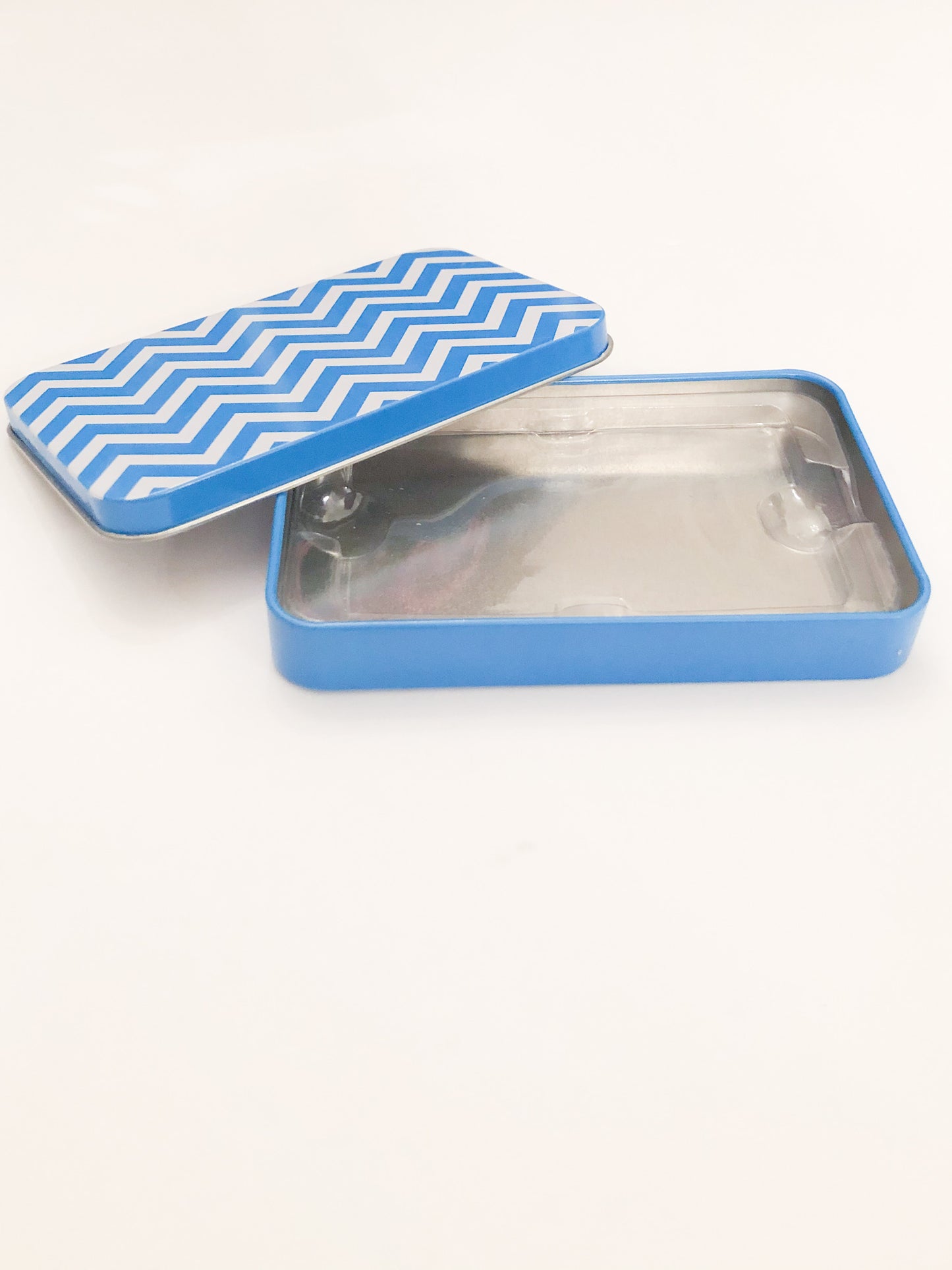 Blue Chevron Metal Gift Card Box