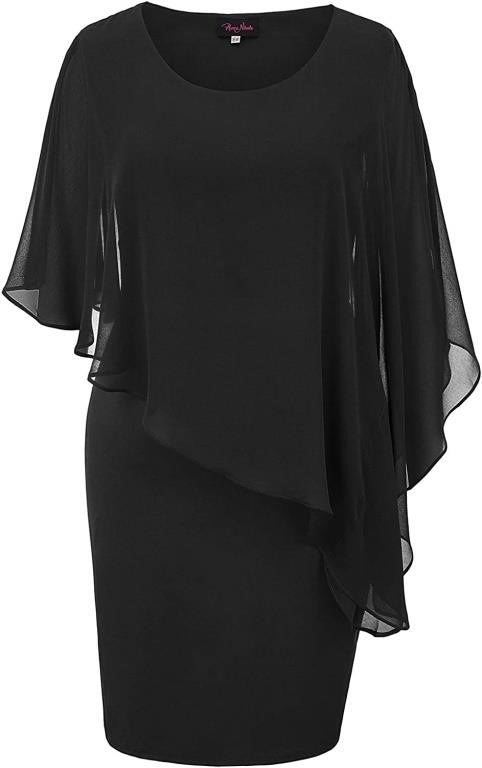 Hannah Nicole Black Chiffon Dress NWT - XL