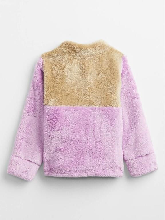 GAP Sherpa-Lined Quarter Zip Sweater Purple Toddler NWT - 12 - 18 Months