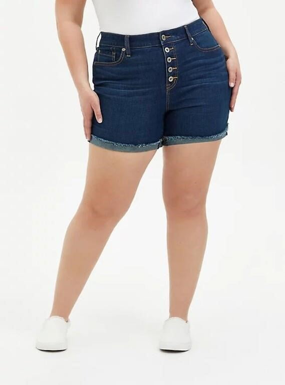 Torrid High Rise Midi Short Stretch Dark Wash - 3X / Size 24