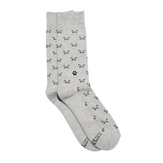 Socks that Save Cats - Gray Cats with Whiskers