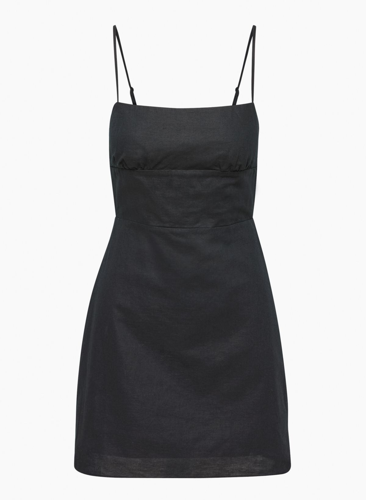 Sunday Best Quaint Black Linen Organic Cotton Mini Dress - XS Sunday Best Quaint Black Linen Organic Cotton Mini Dress - XS