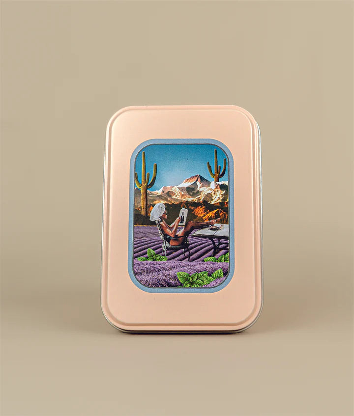 Metal Soap Shampoo Travel Tin Case - Purple Fields