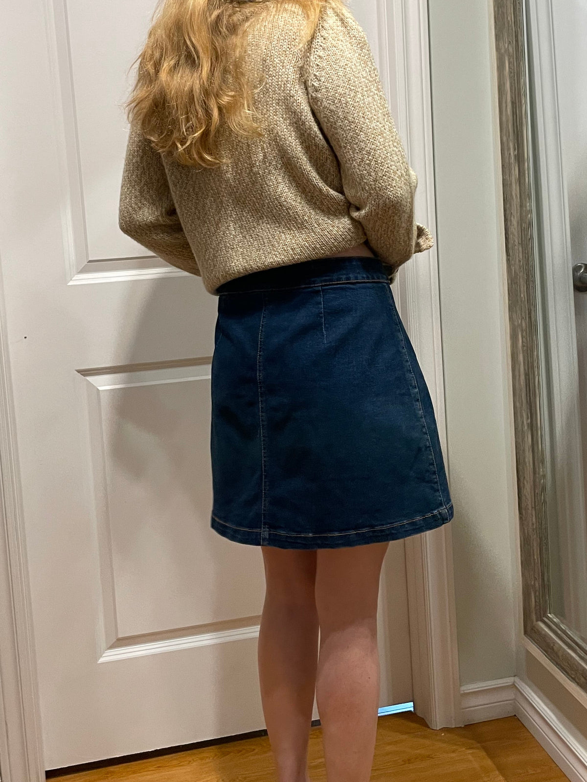 Esmara Dark-Wash Denim Button-Front Mini Skirt – UK 12 / Medium