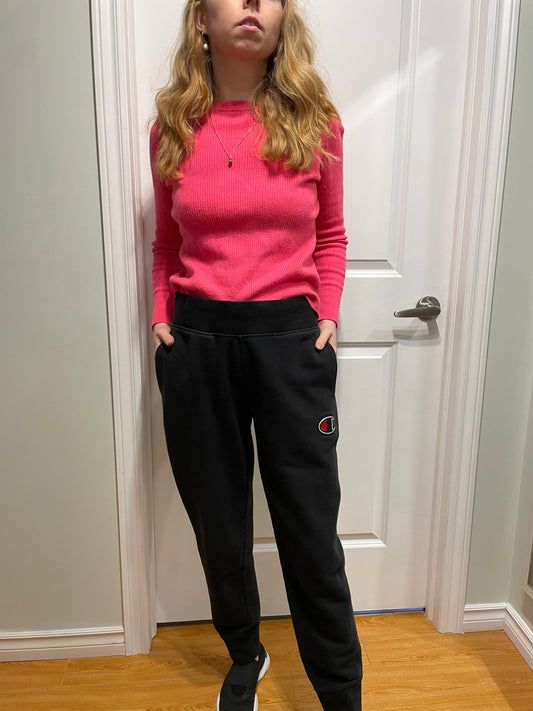 Champion Black Fleece-Jogger Sweatpants – Small