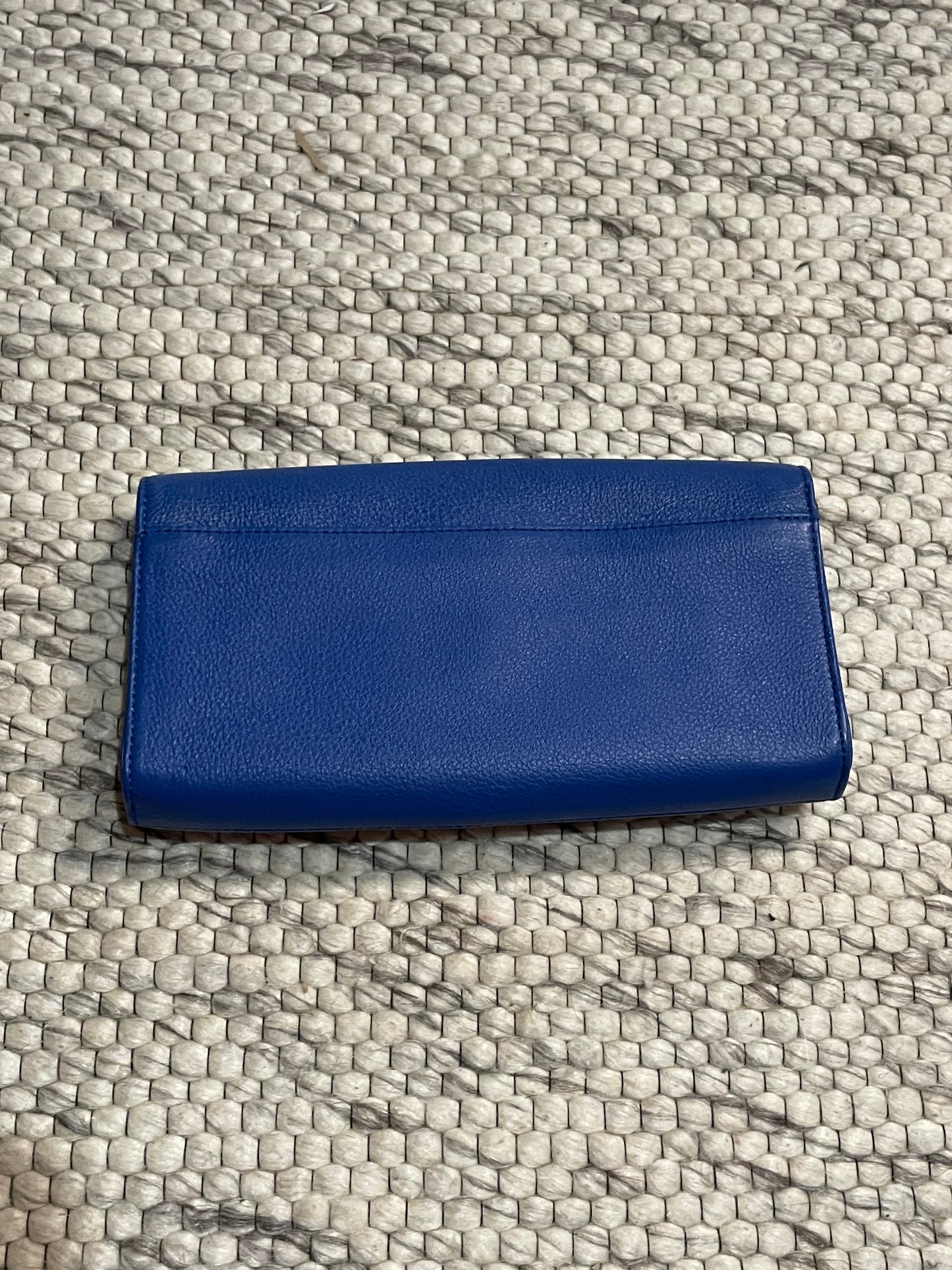Talbots Cobalt Blue Leather Bow Clutch Wallet