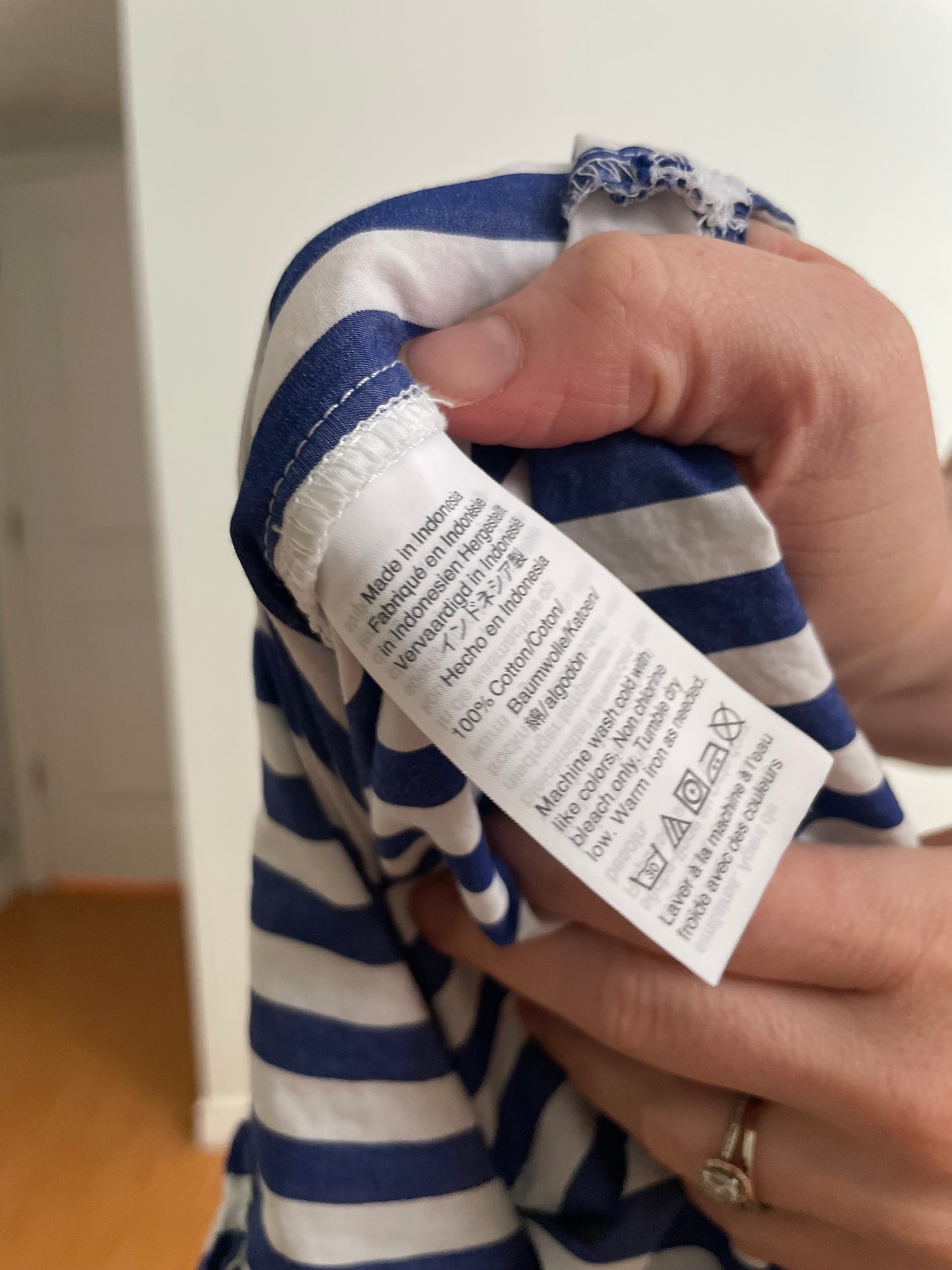 J.Crew Blue & White Striped Cotton Popover Shirt – Size 6