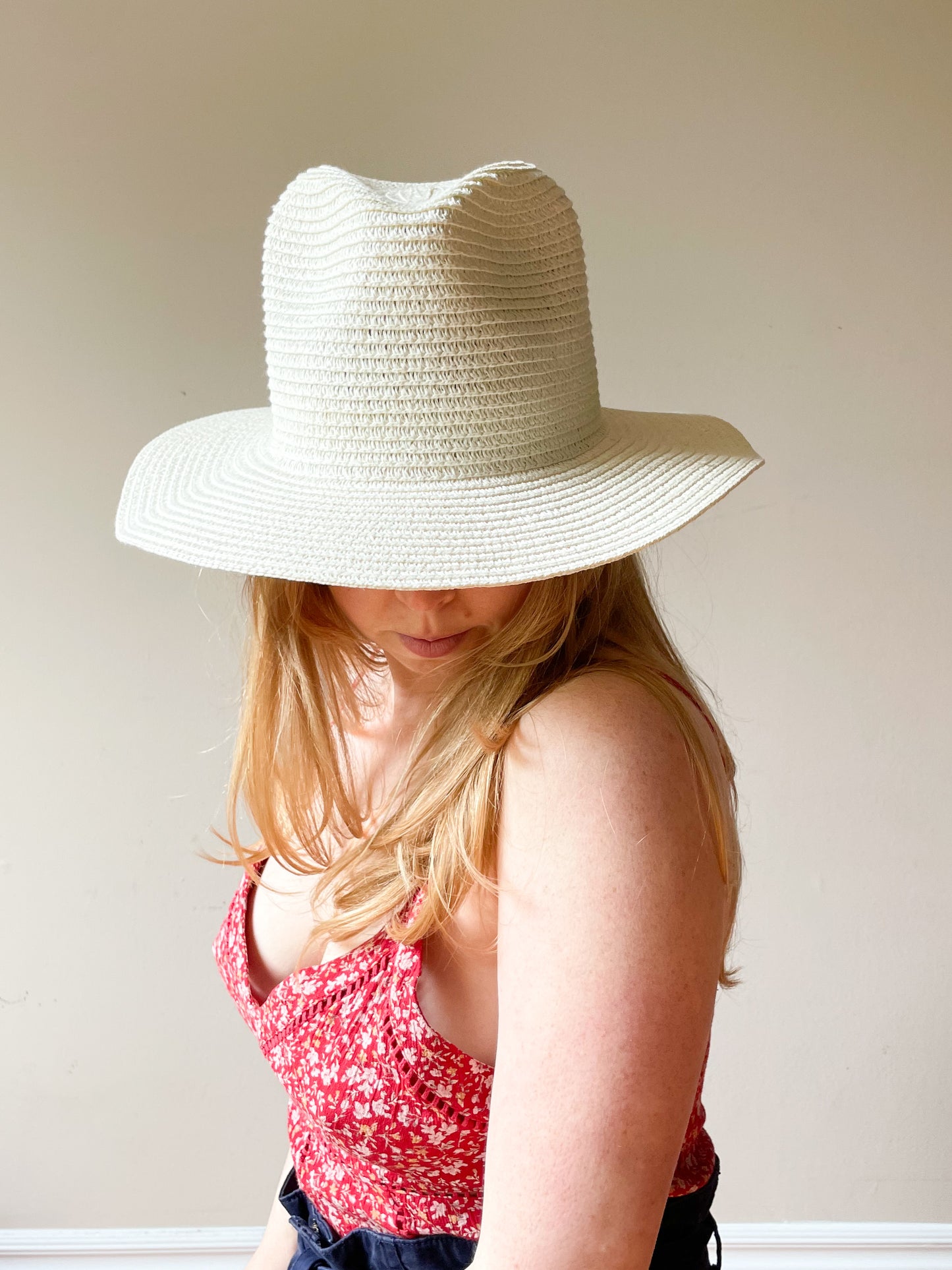 Cream Woven Sun Hat