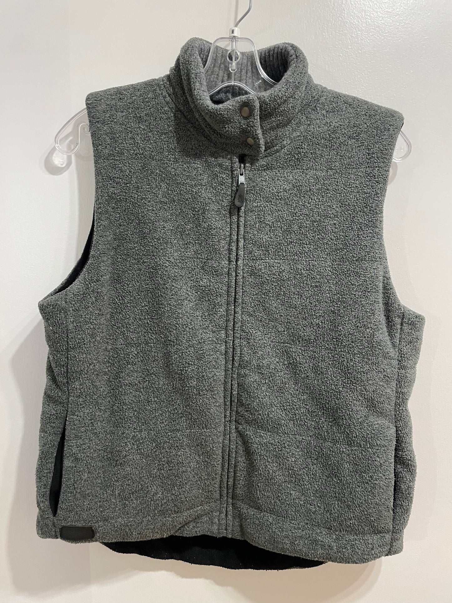 Lauren Ralph Lauren Grey Fleece Zip-Up Vest - Medium