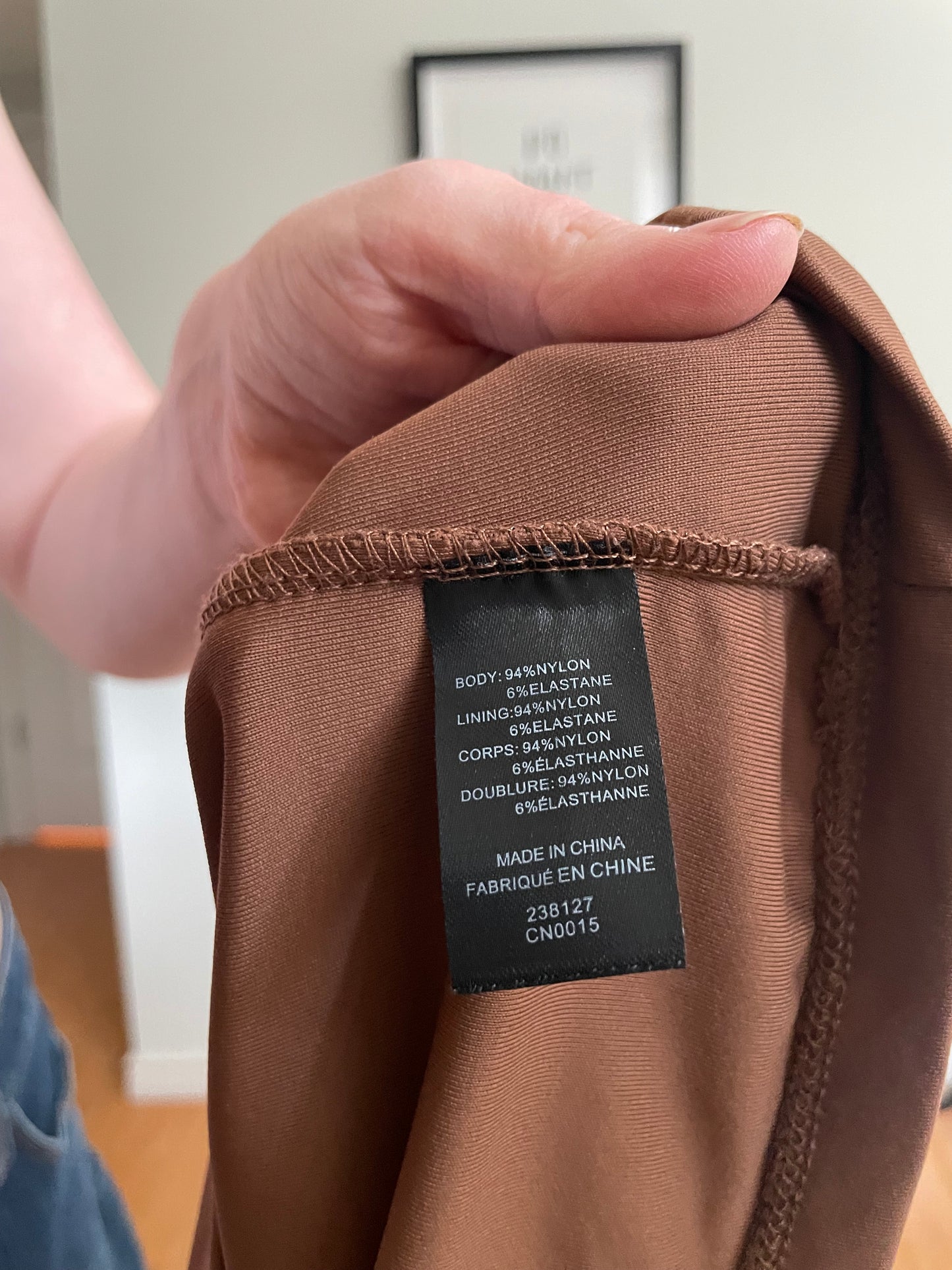 Tahari Chocolate Brown Double-Lined Stretch Tee – Medium