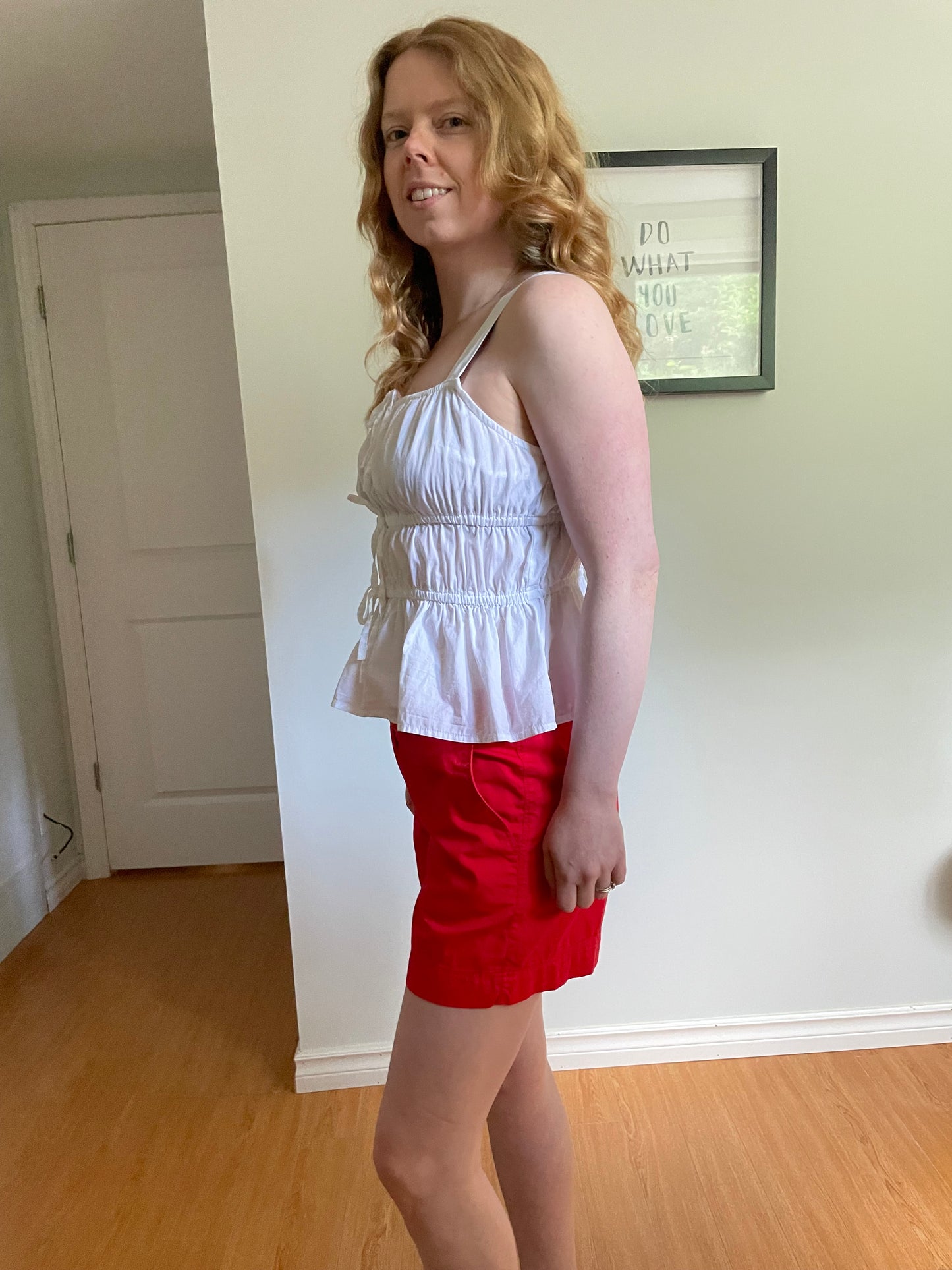 Sim & Sam White Tie Front 100% Cotton Peplum Tank Top - S/M/L/XL