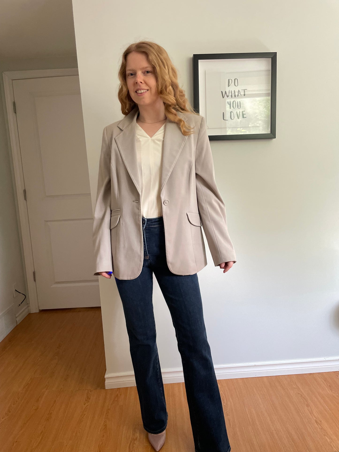 Cabi Pale Sandy Fawn Blazer – Size 10