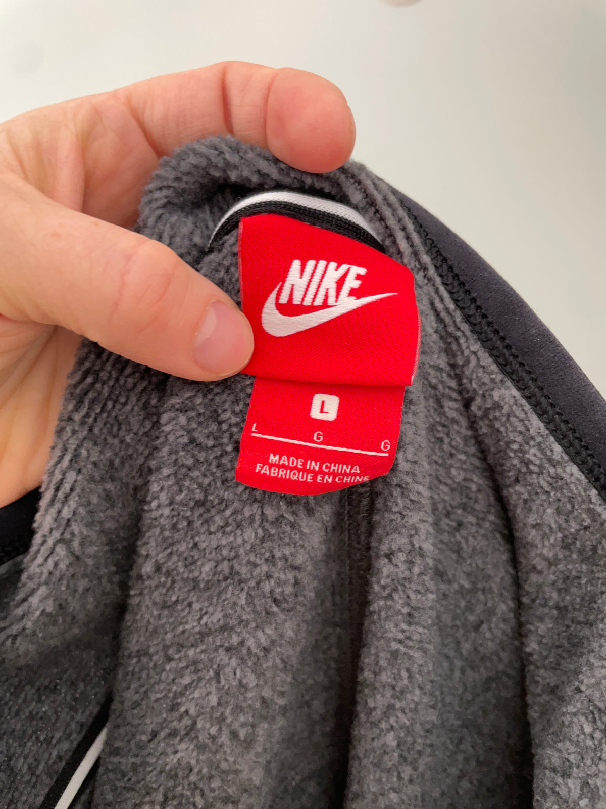 Nike Grey Heather Fleece Quarter-Zip Pullover – Large
