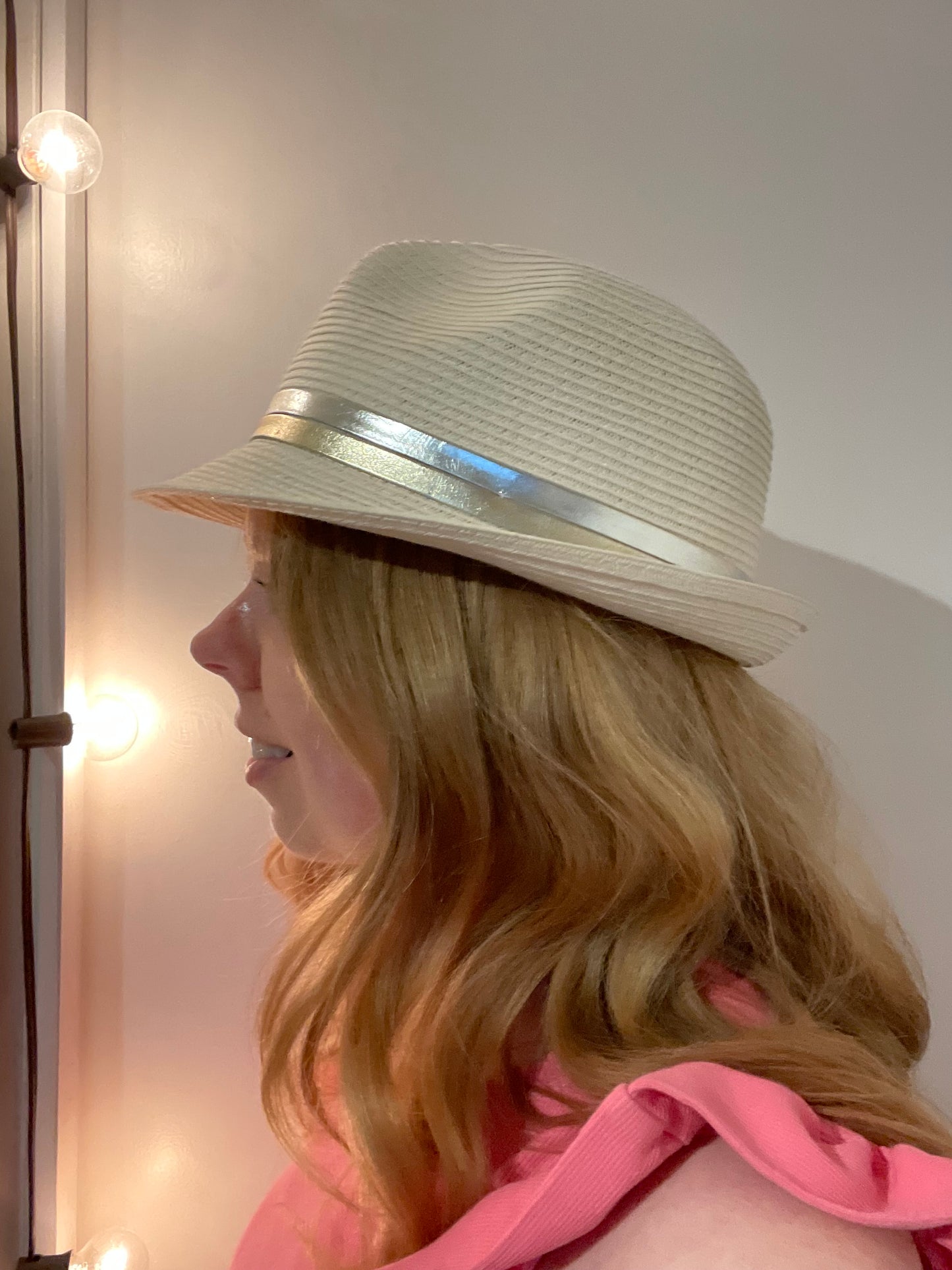 Sun ‘N’ Sand Ivory Metallic Fedora Sun Hat
