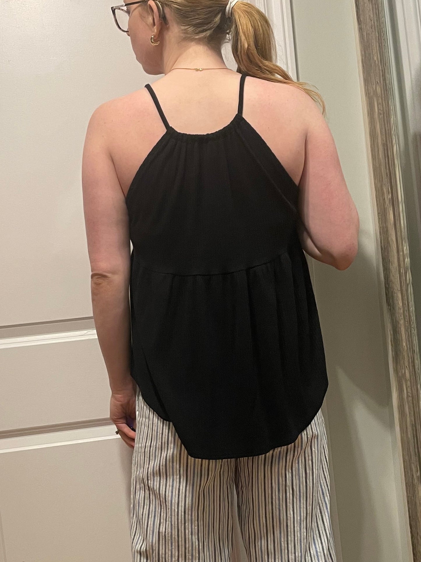 Black Sleeveless Reversible Babydoll Tank - Small to Large