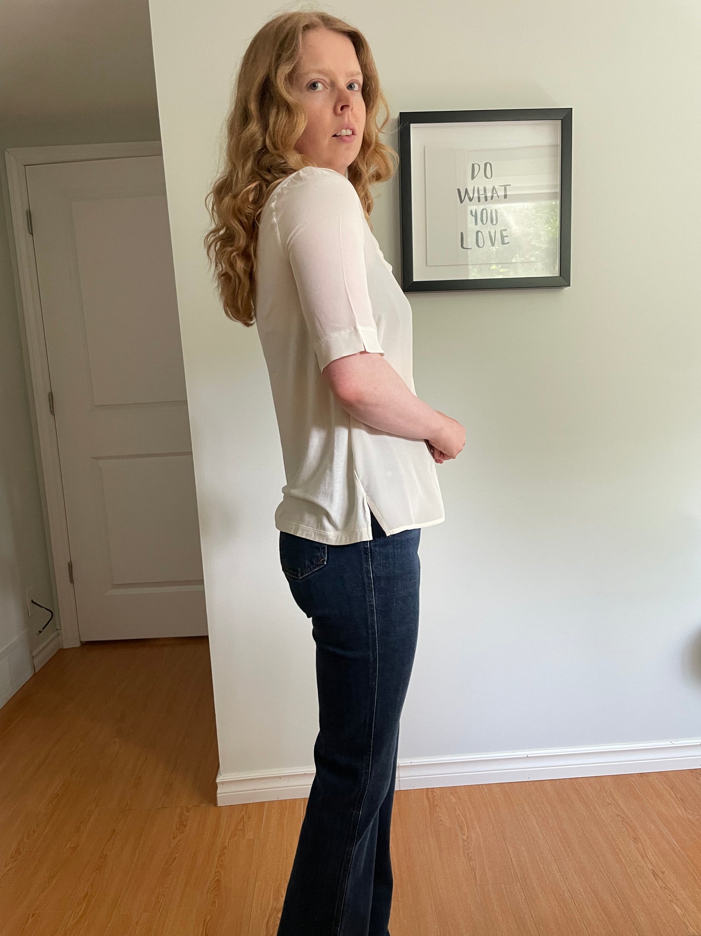Falconeri Cream Silk V-Neck Top - Small
