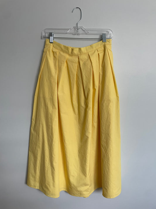 Banana Republic Yellow 100% Cotton Midi Skirt – XS/S