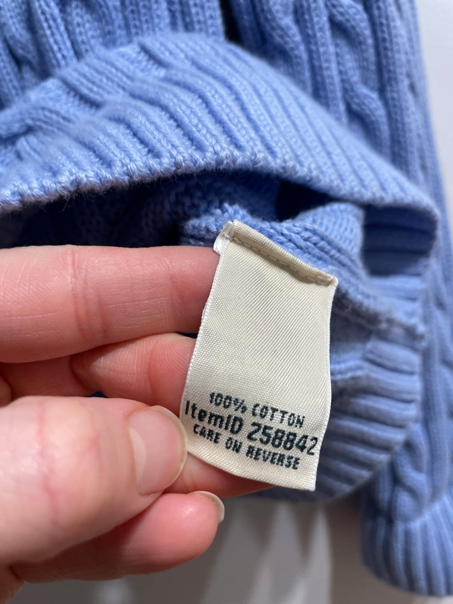 L.L. Bean Lilac Cable-Knit Cotton Cardigan Sweater – Large