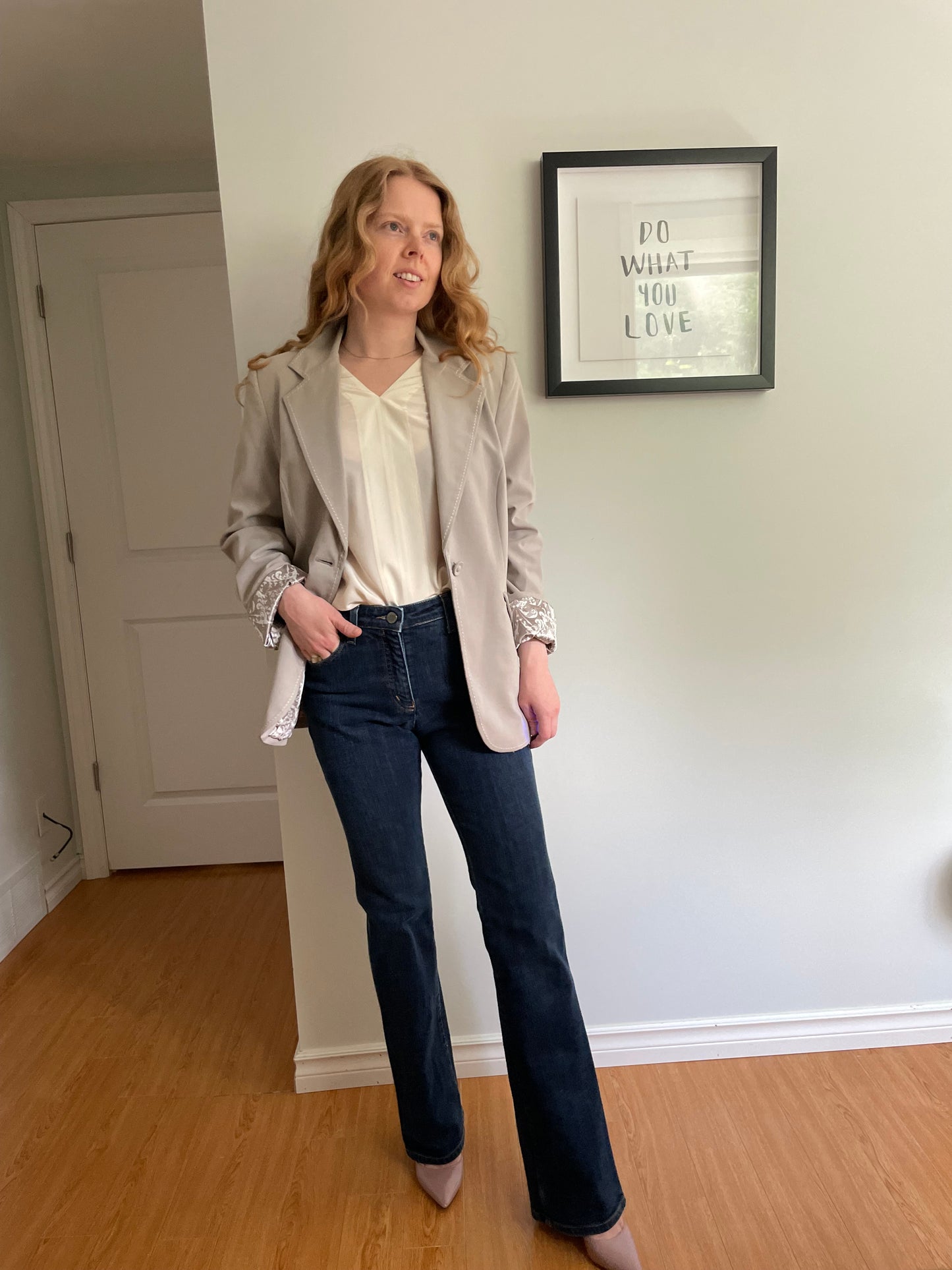 Cabi Pale Sandy Fawn Blazer – Size 10
