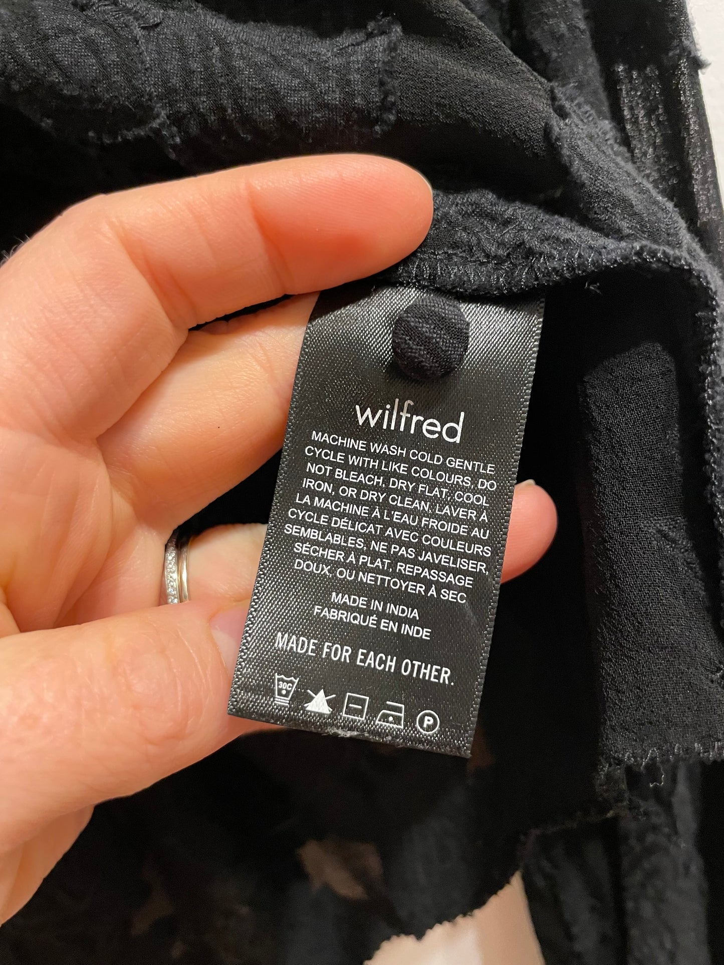 Wilfred Black Embroidered Chiffon Ruffle Blouse - Medium