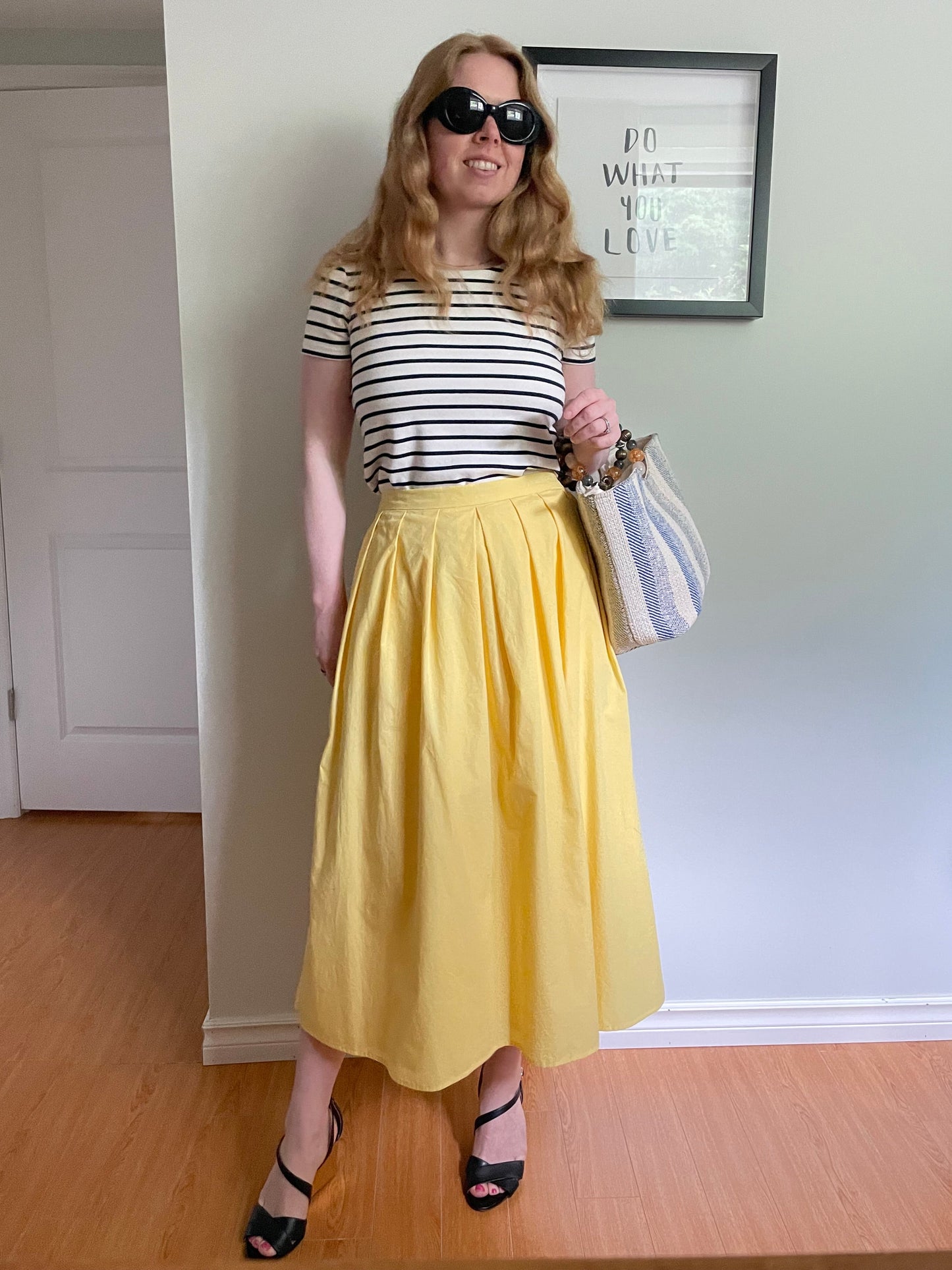 Banana Republic Yellow 100% Cotton Midi Skirt – XS/S