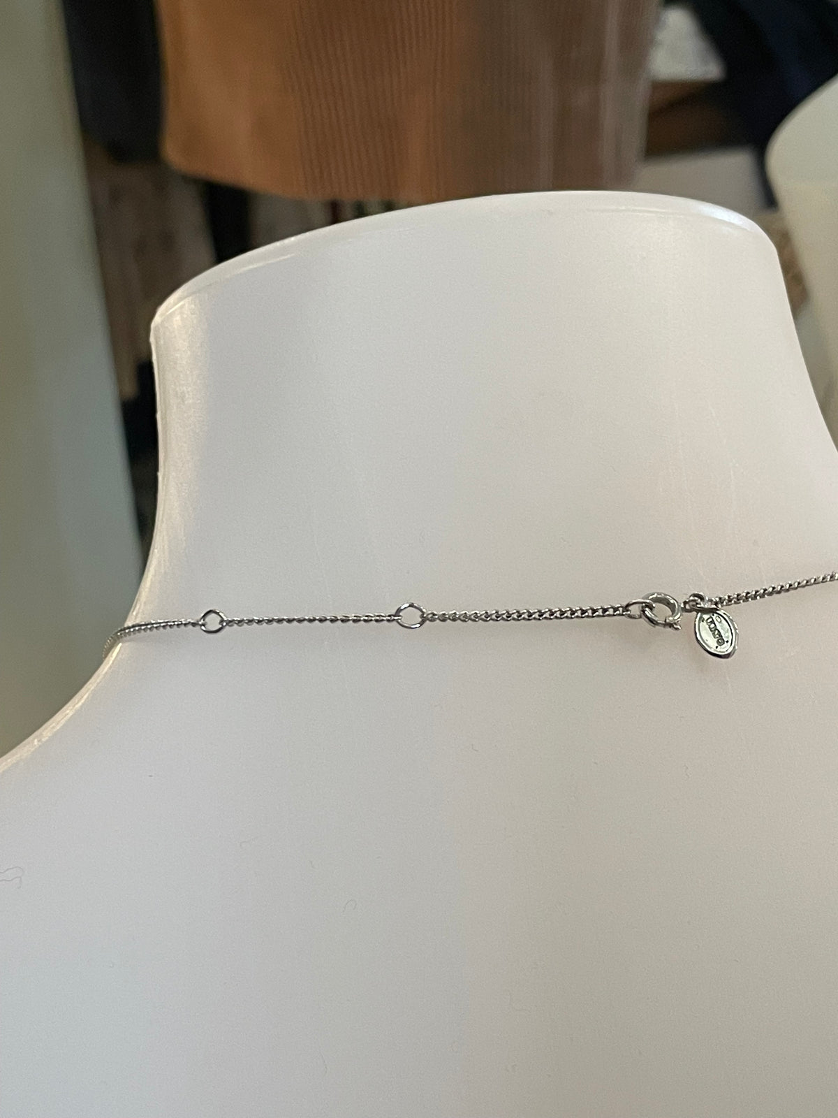 Avon Silver-Tone Square Pendant Necklace
