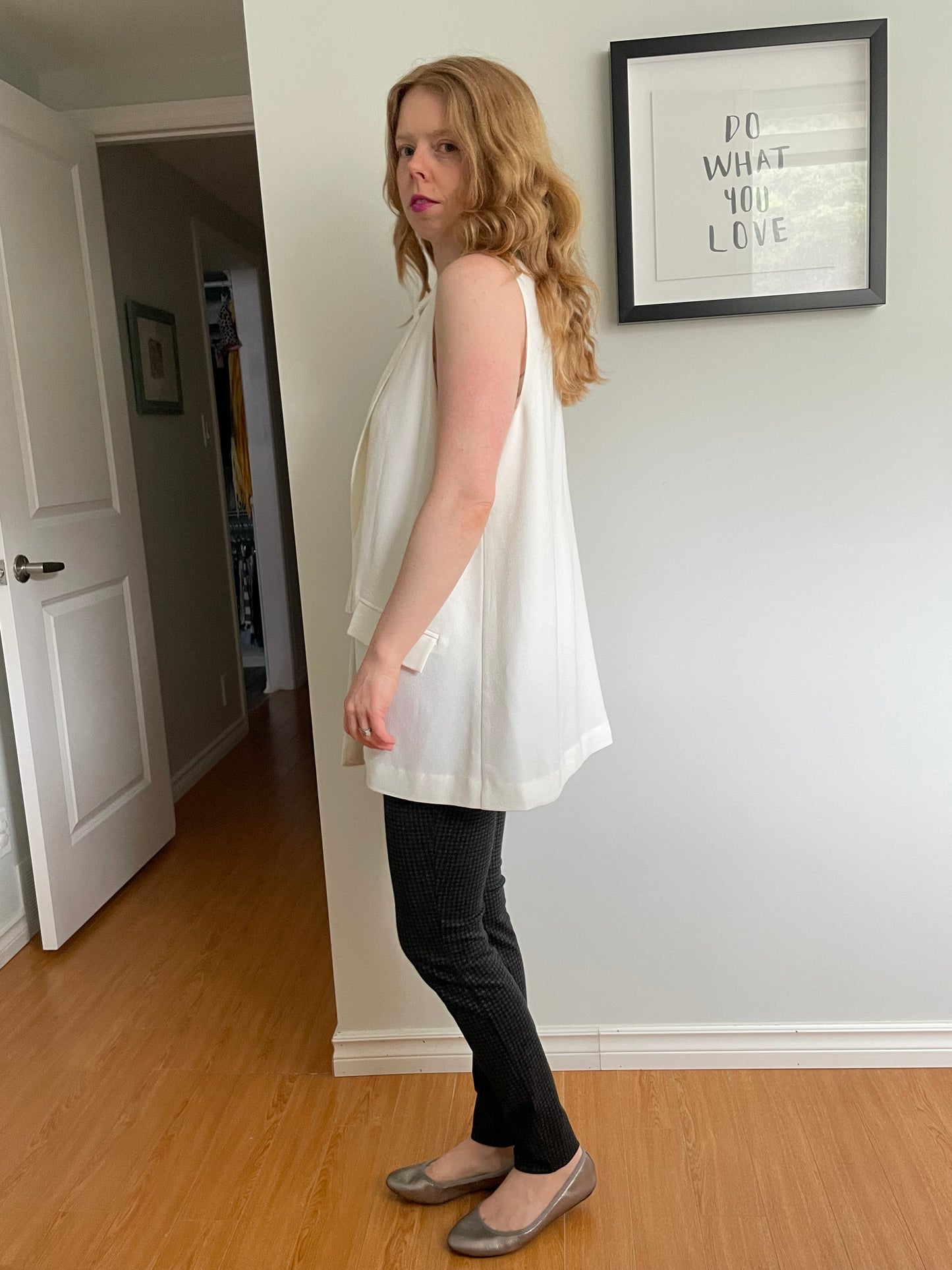 Rock & Shine White Longline Open Sleeveless Blazer Vest - M-XXL