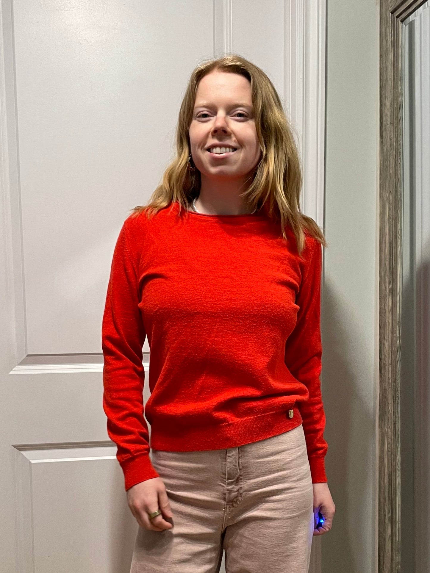 Viriato Red Wool-Blend Lightweight Knit Sweater – Small