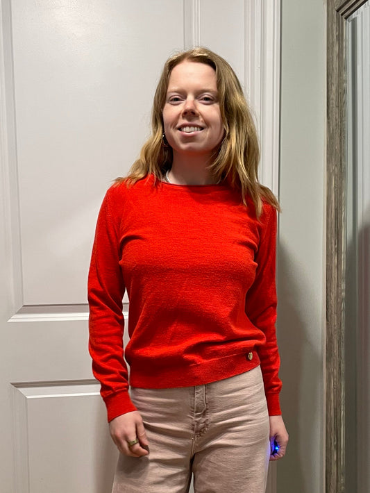 Viriato Red Wool-Blend Lightweight Knit Sweater – Small