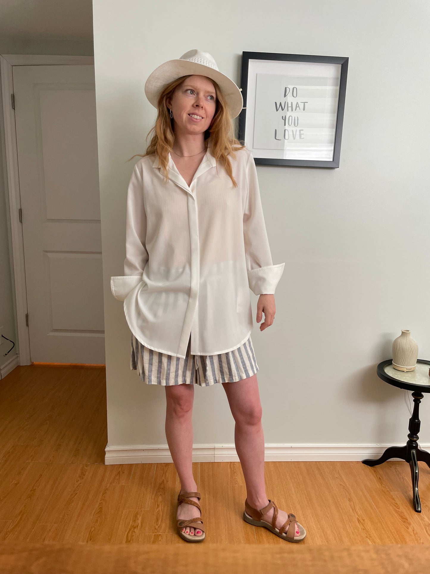 Periphery White Collared Button Front Tunic Blouse Top - Size 14