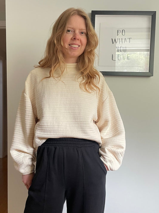 prAna – Cream Send Off Mock Neck Pullover – Medium