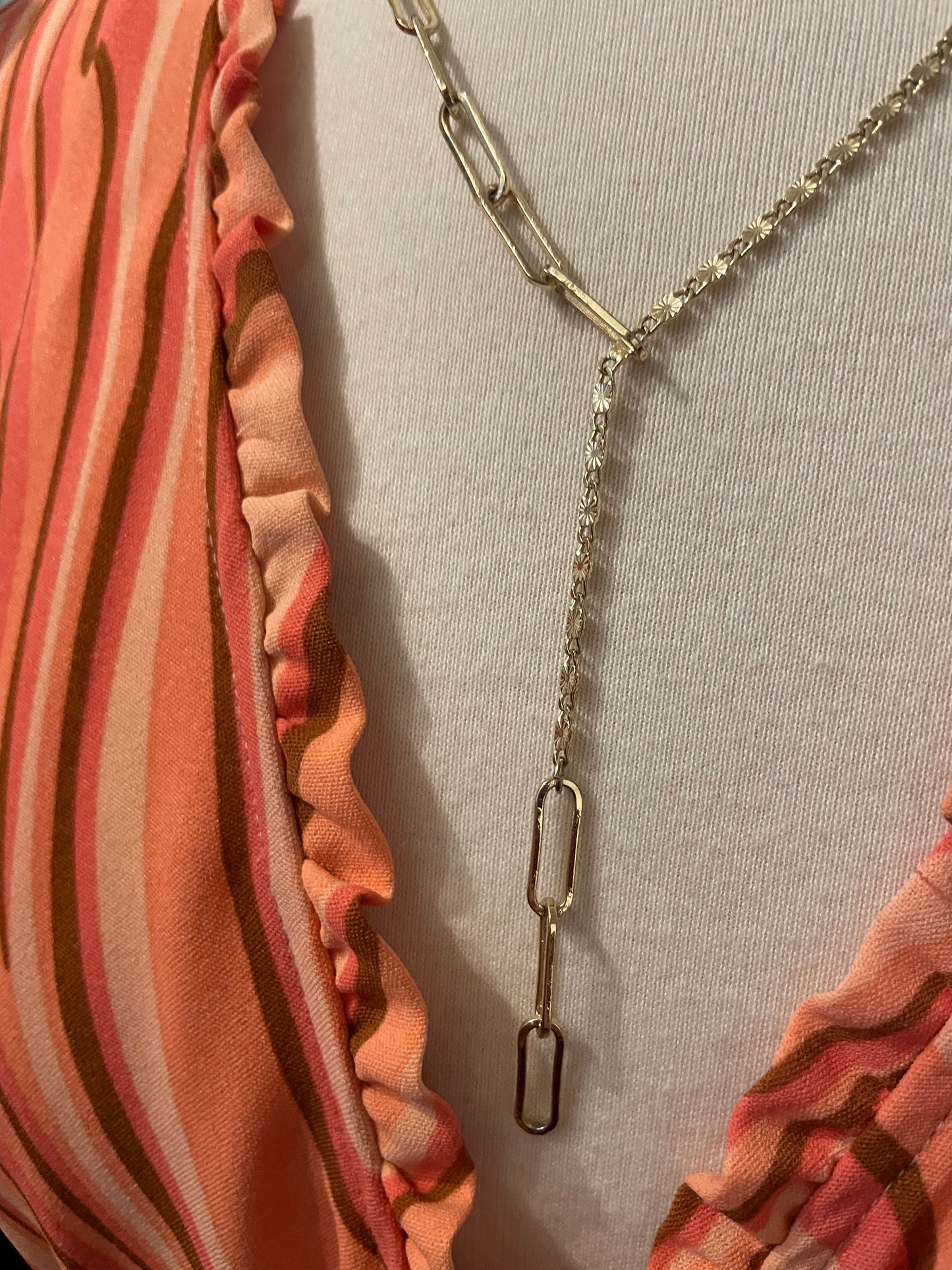 PILGRIM Gold Tone Mixed Link Y-Necklace