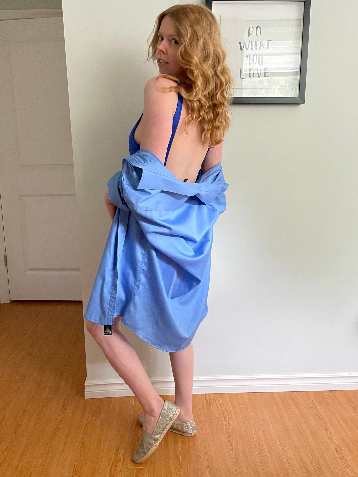 Bellissimo Sky Blue Oversized Button-Up Shirt – 17.5R / XL