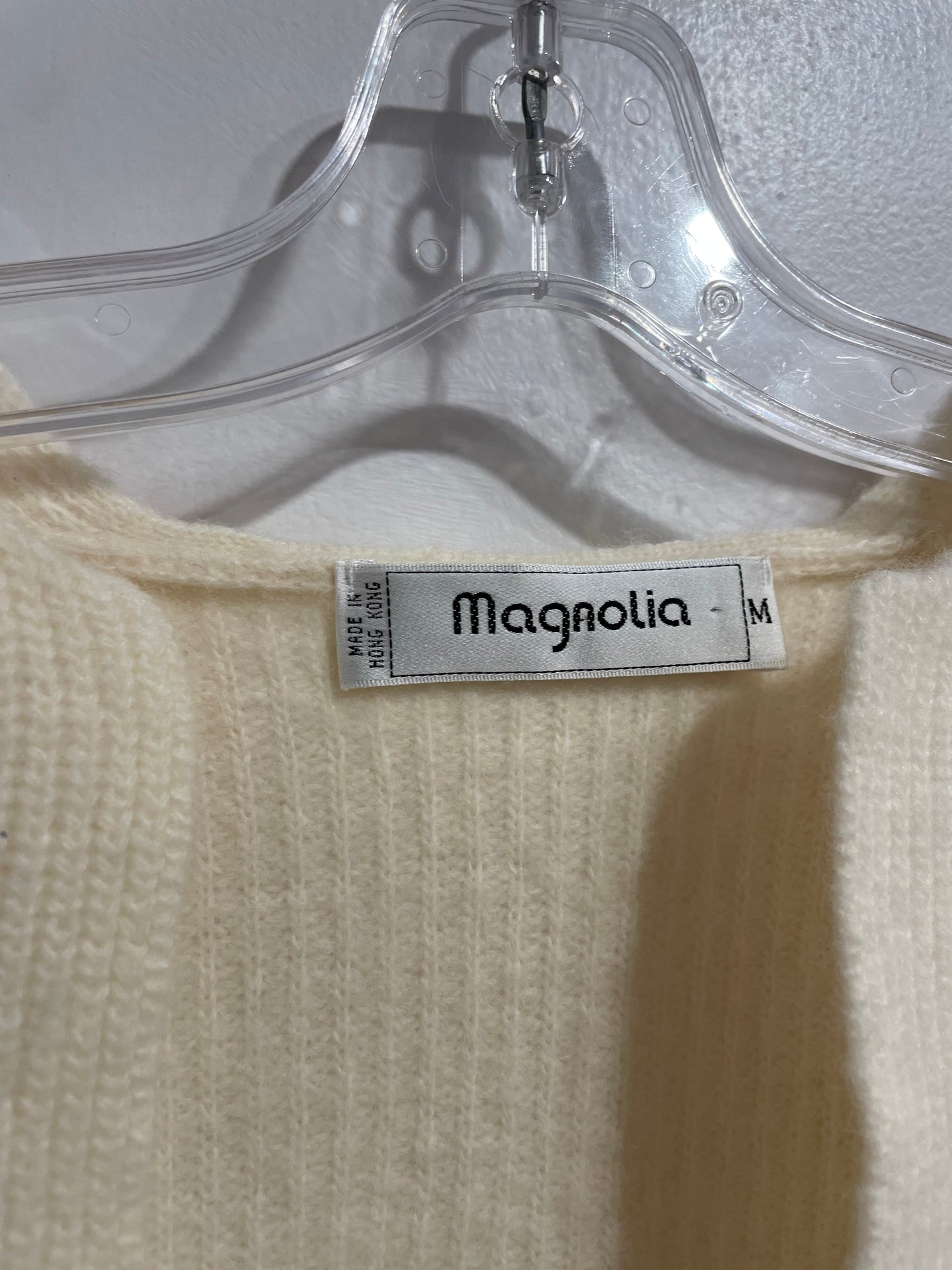 Magnolia Cream Lambswool & Angora Knit Cardigan – Medium