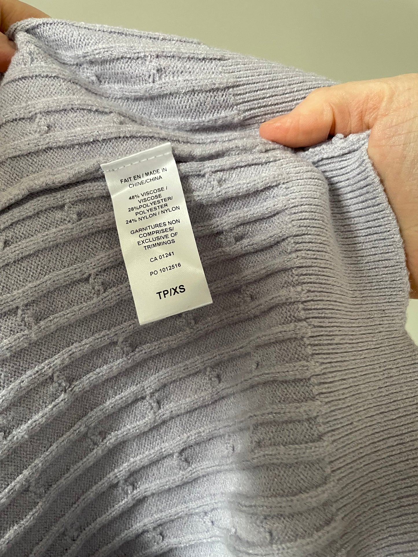 Twik Soft Lilac Cable Knit Sleeveless Sweater Vest – Size XS/S