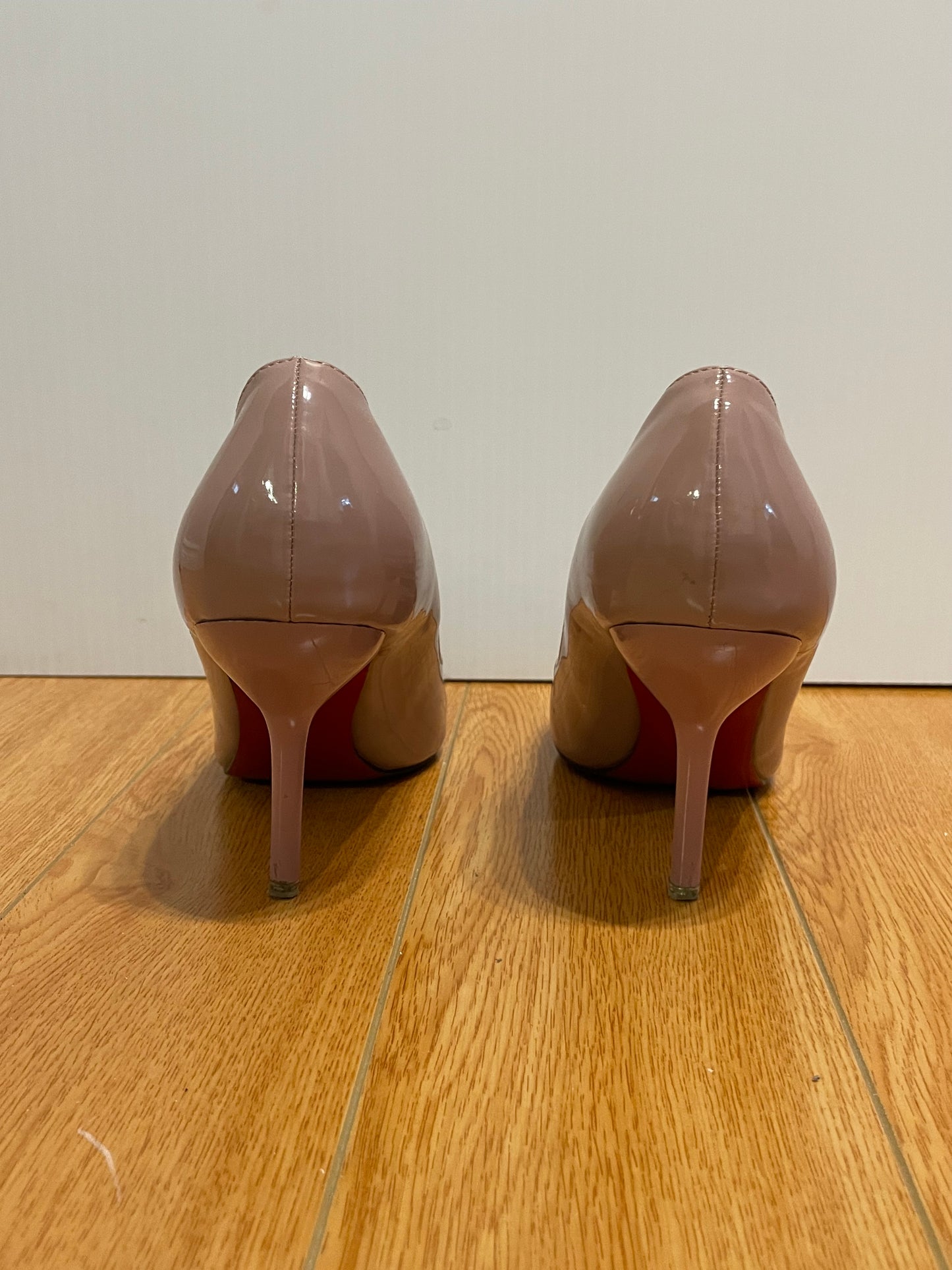 Blush Patent Pointed-Toe Pumps – Size 36