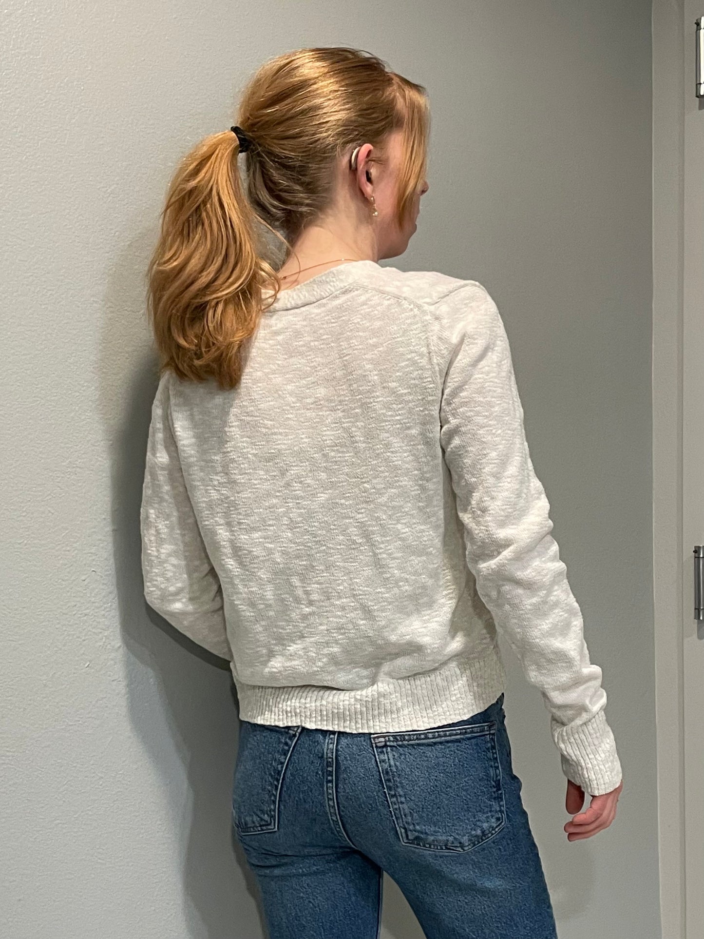 J.Crew Cream Cotton Button-Front Cardigan – Small