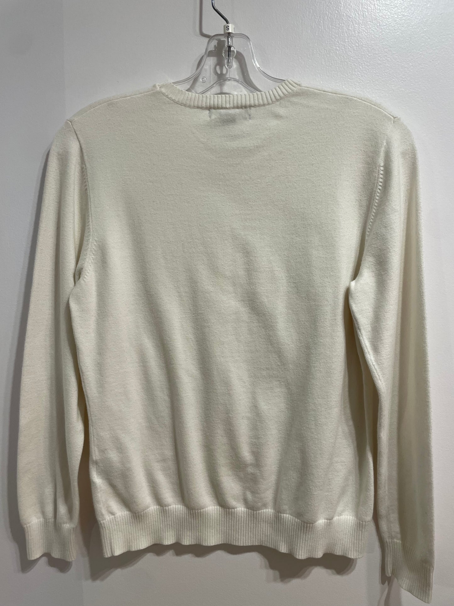 Lands’ End Cream Cotton Crewneck Sweater - Small