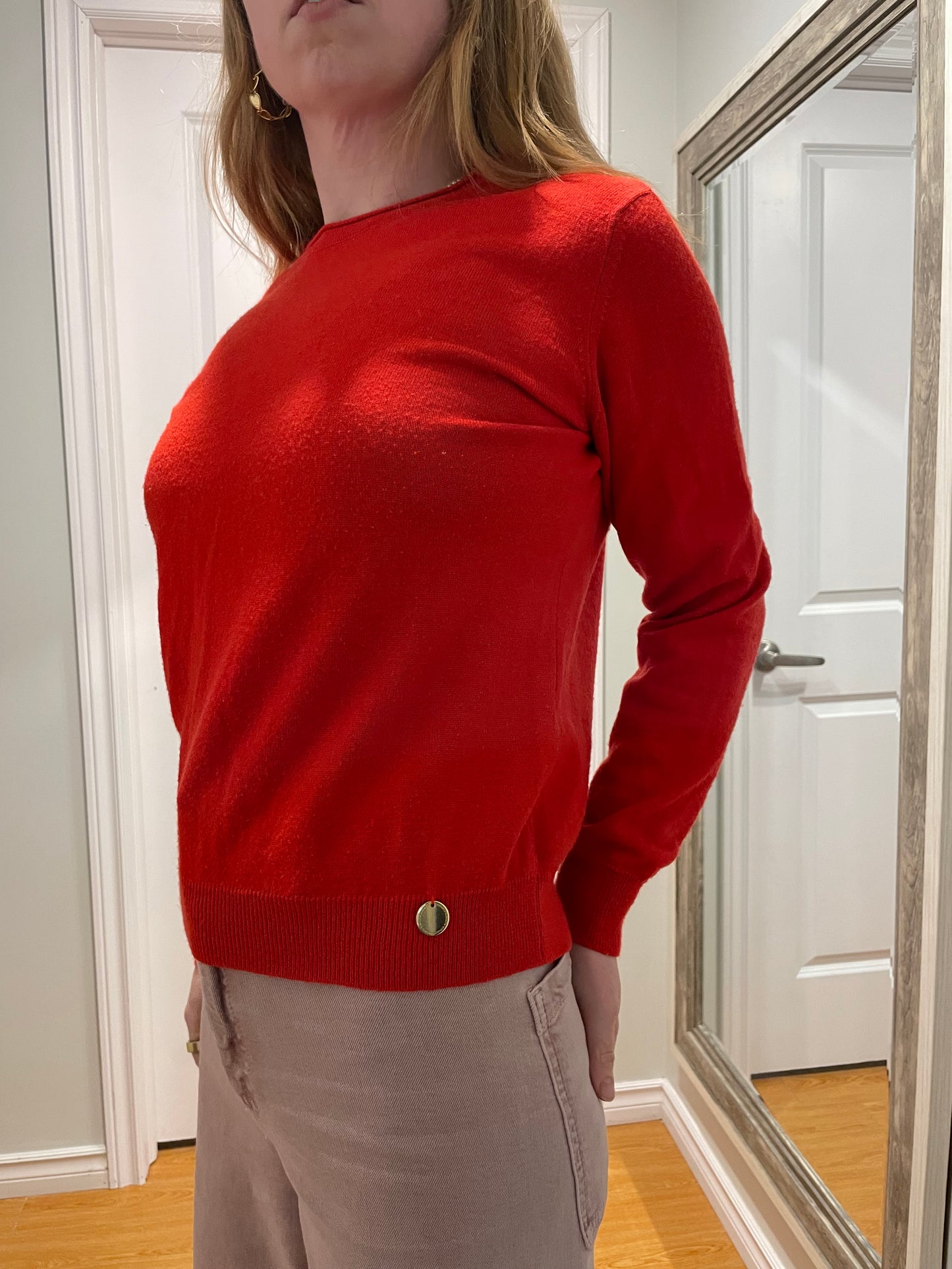 Viriato Red Wool-Blend Lightweight Knit Sweater – Small