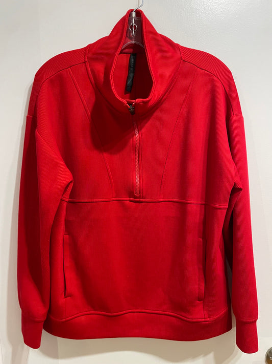 Gaiam Red Ribbed Half-Zip Pullover – Medium