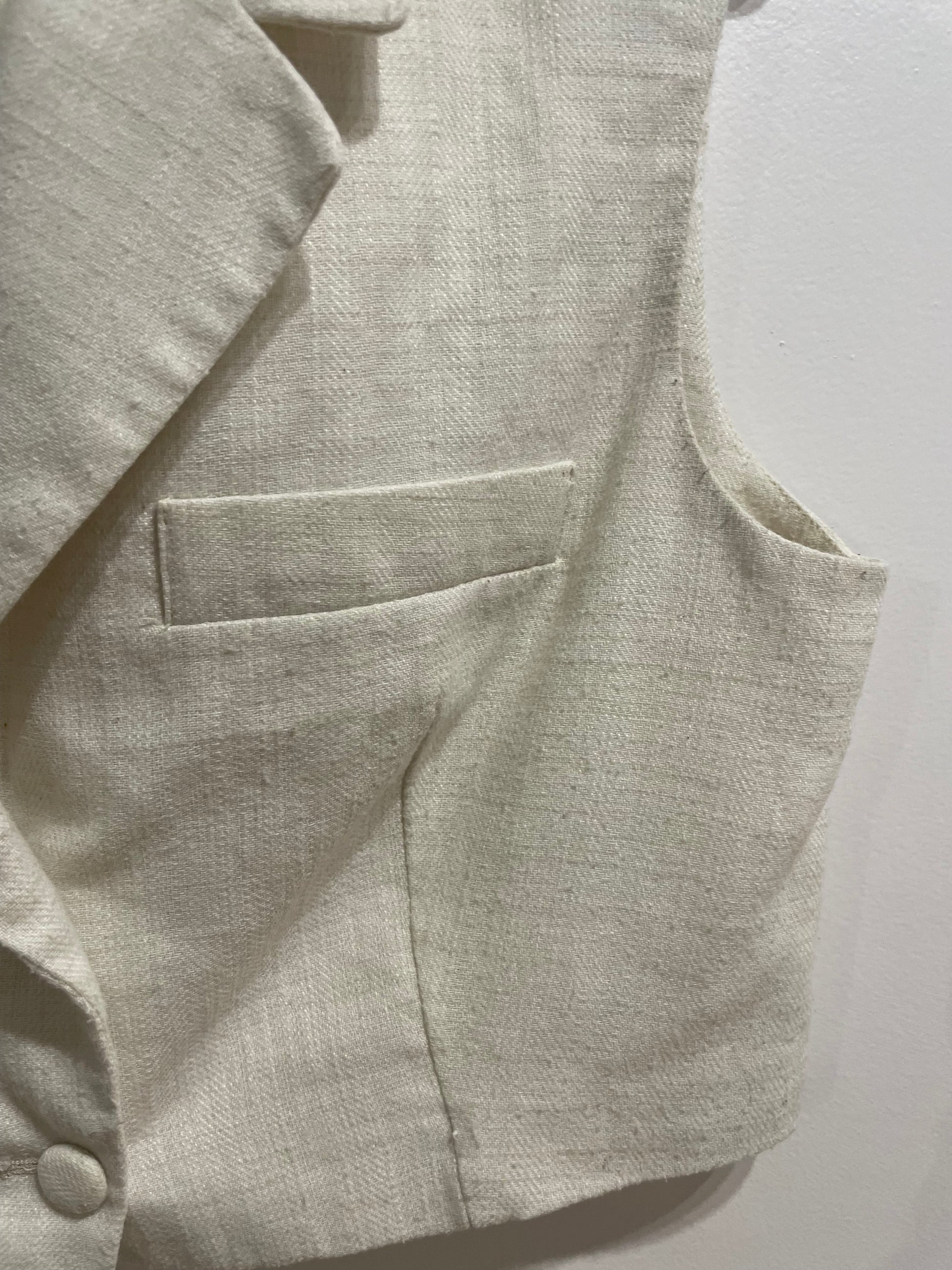 Avec Les Filles Cream Cotton Linen Tailored Vest – Medium - Le Prix Fashion & Consulting