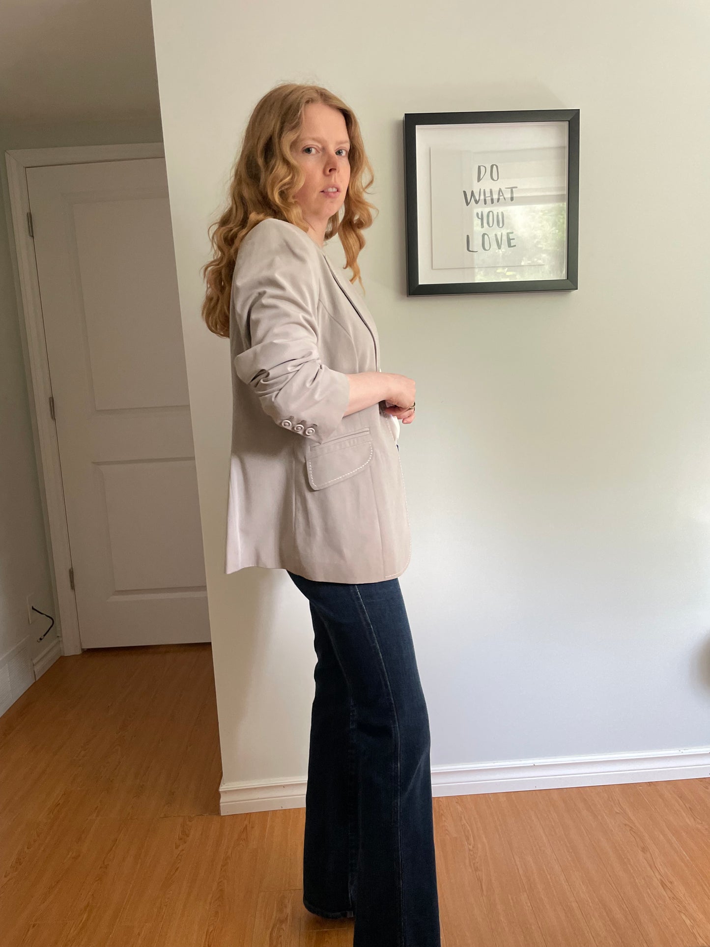 Cabi Pale Sandy Fawn Blazer – Size 10