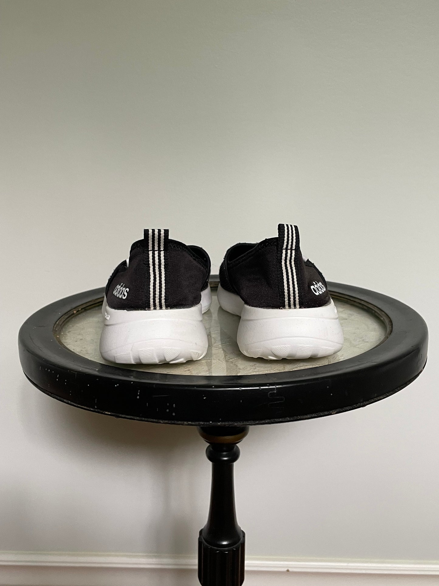 Adidas Black & White Cloudfoam Slip-On Shoes – Size 6