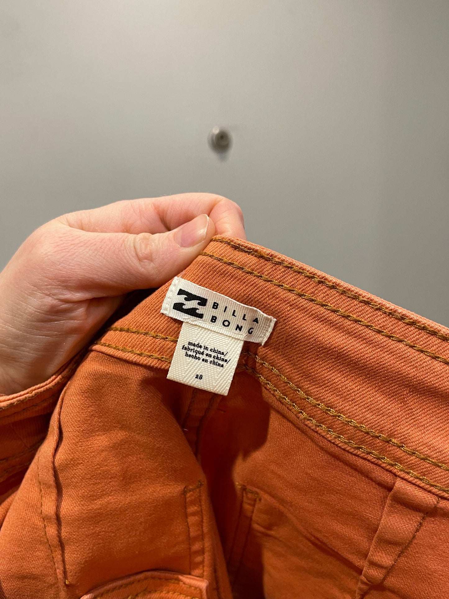 Billabong Rust Orange Wide-Leg Cotton Pants – Size 28