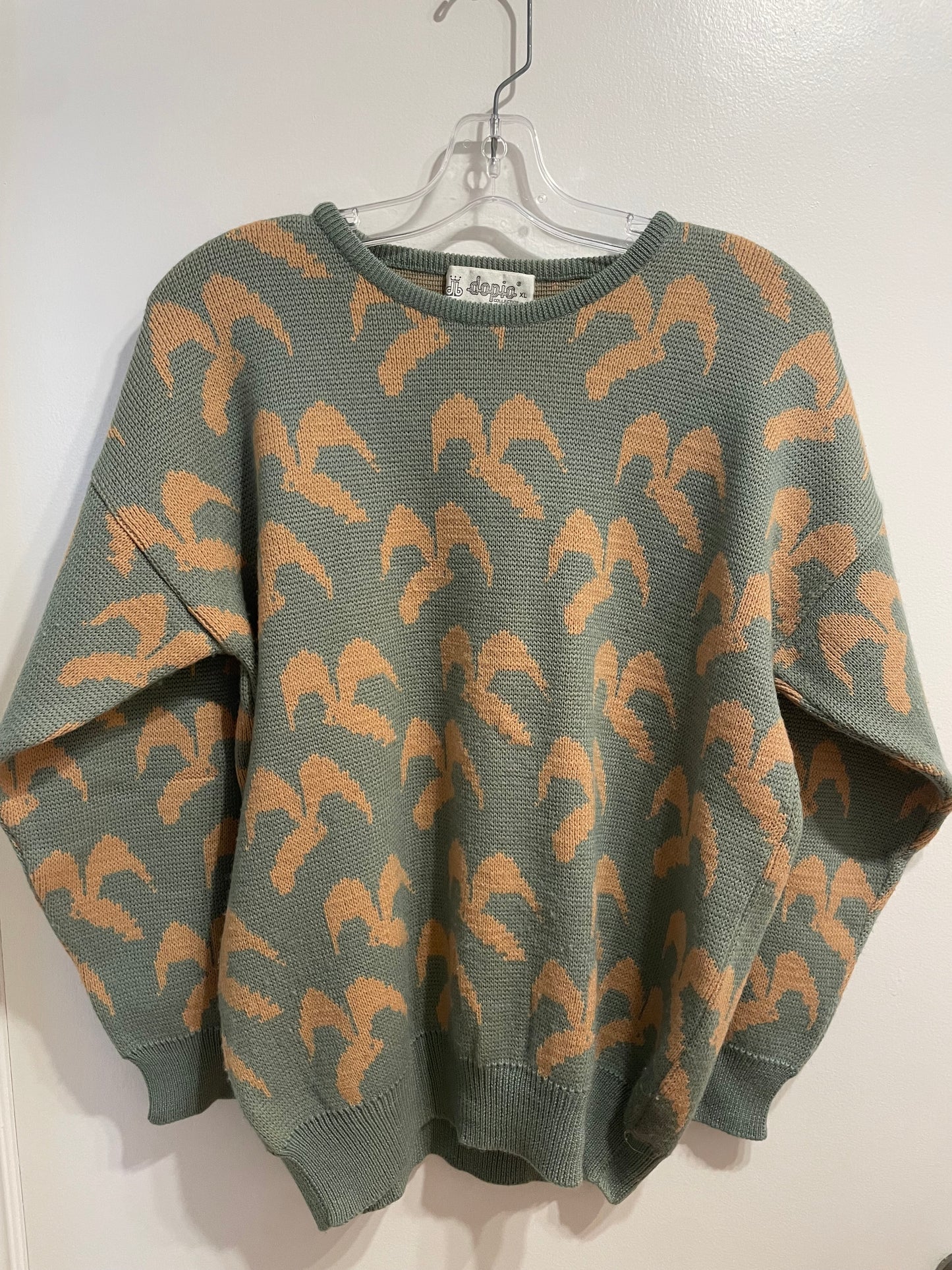 Dopio Collection Sage Green & Camel Wool Blend Vintage Knit Sweater – XL - Le Prix Fashion & Consulting