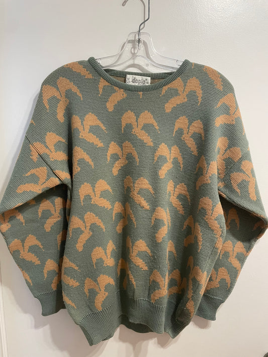 Dopio Collection Sage Green & Camel Wool Blend Vintage Knit Sweater – XL - Le Prix Fashion & Consulting