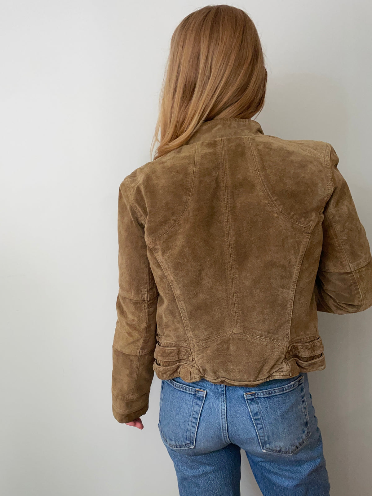 Zara Basic Tan 100% Leather Moto Jacket – Tagged M / Fits S