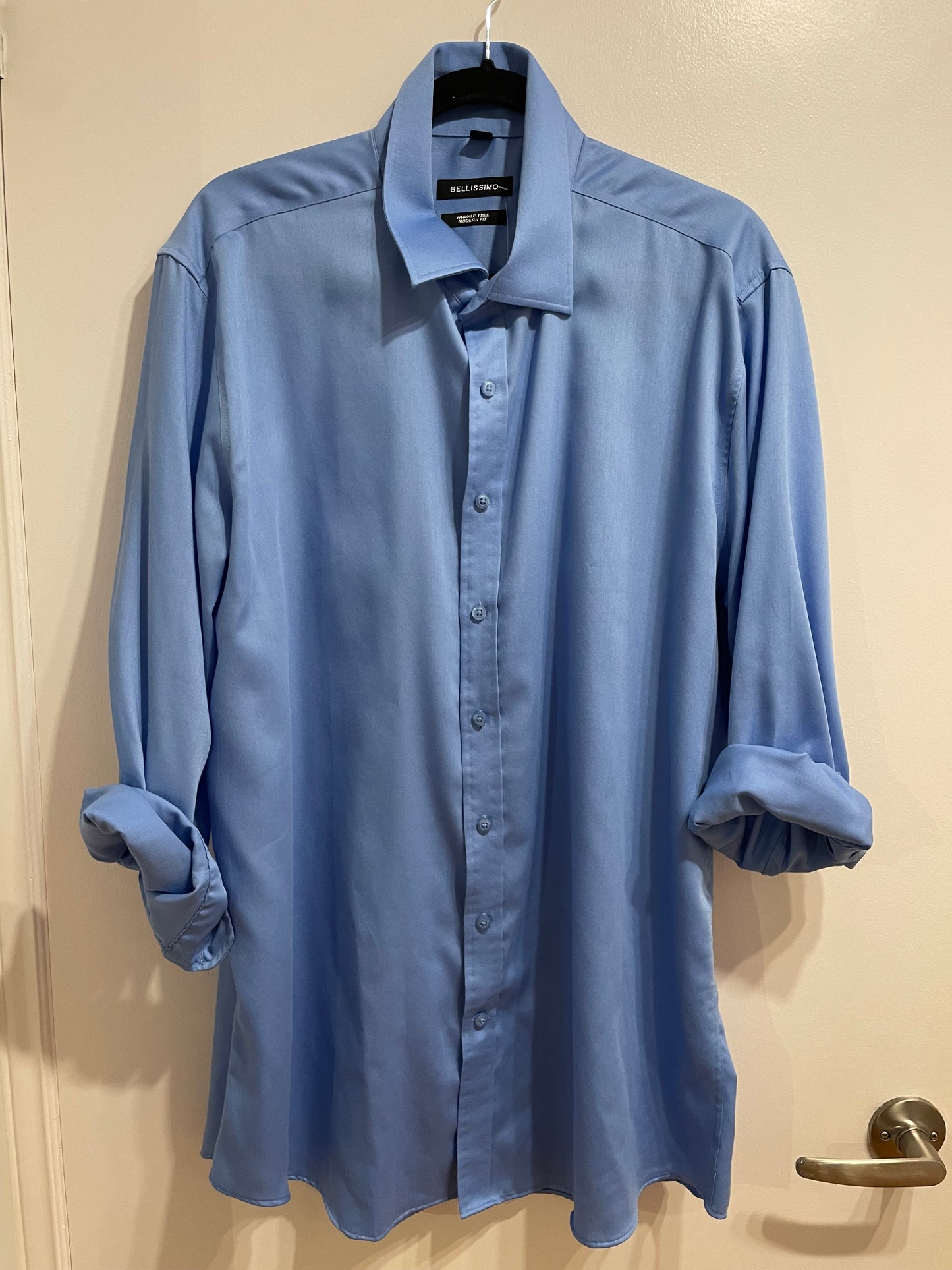 Bellissimo Sky Blue Oversized Button-Up Shirt – 17.5R / XL